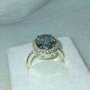 Elegant 6.03CT Gray Diamond Sterling Silver Ring